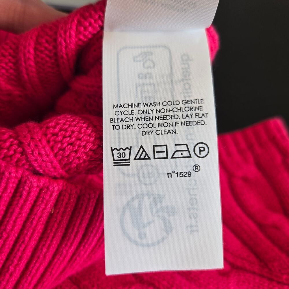 NWT Polo Ralph Lauren Girl Cable Knit Sweater Hot Pink Summer Cotton 3 - Picture 9 of 9